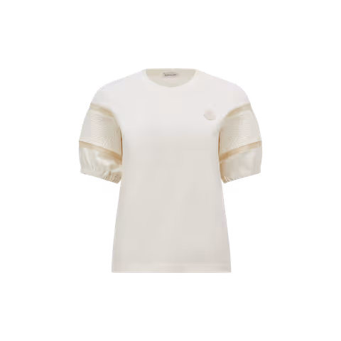 Silk Trim Cotton T-Shirt